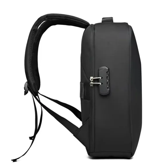 Sleek Black Anti-Theft Laptop Backpack with USB Port - Picture 8 of 13